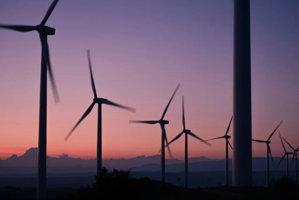 Vindkraftverk i energiprojekt