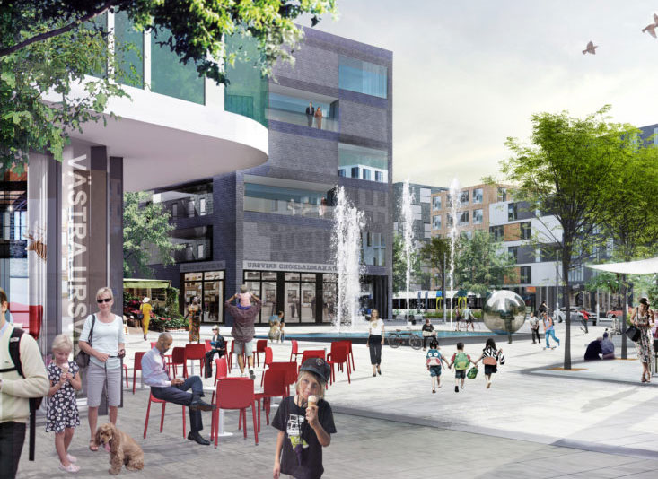 3d-bild på Ursvik torg.